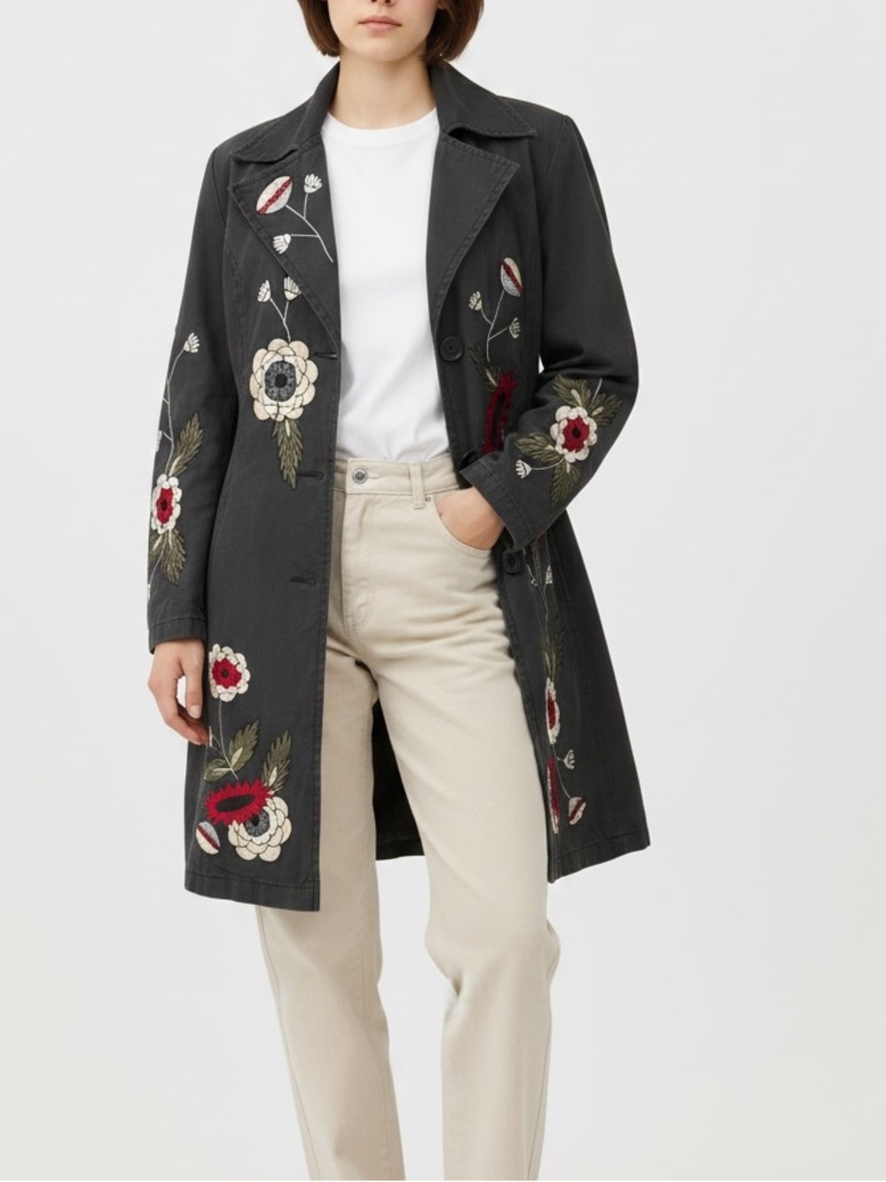 AWESOME FLORAL COAT by ROXY LAMA SIZE MEDIUM